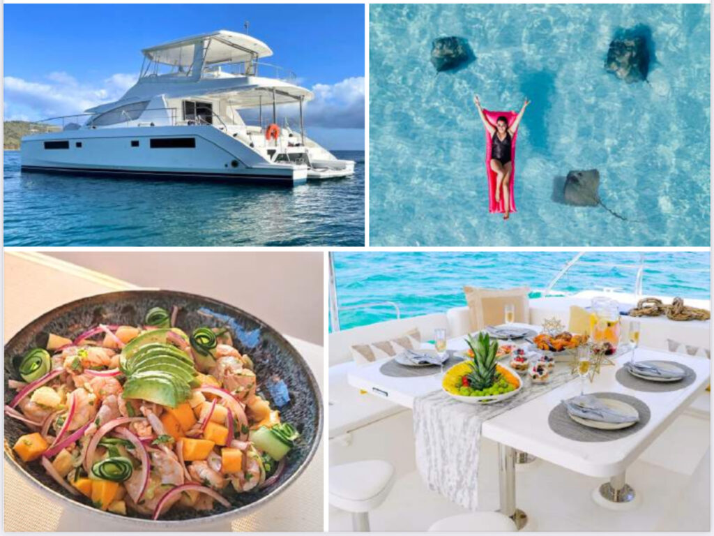 food on board the most luxury cat in cozumel